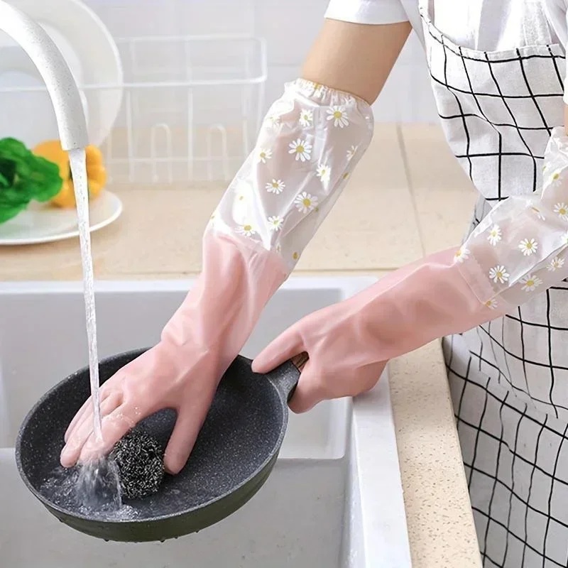 Rubber Glove Cleaning - Długie gumowe rękawice do prac domowych,
